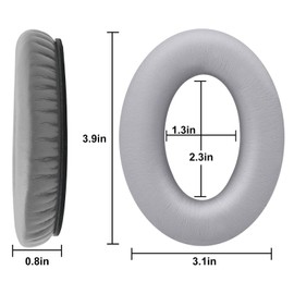 Hoxiver Earpads Cushions Replacement for Bose QC35 (QuietComfort 35) & QC35ii Headphones Ear pads,Soft Protein Leather,Noise Isolation Foam(Silver)