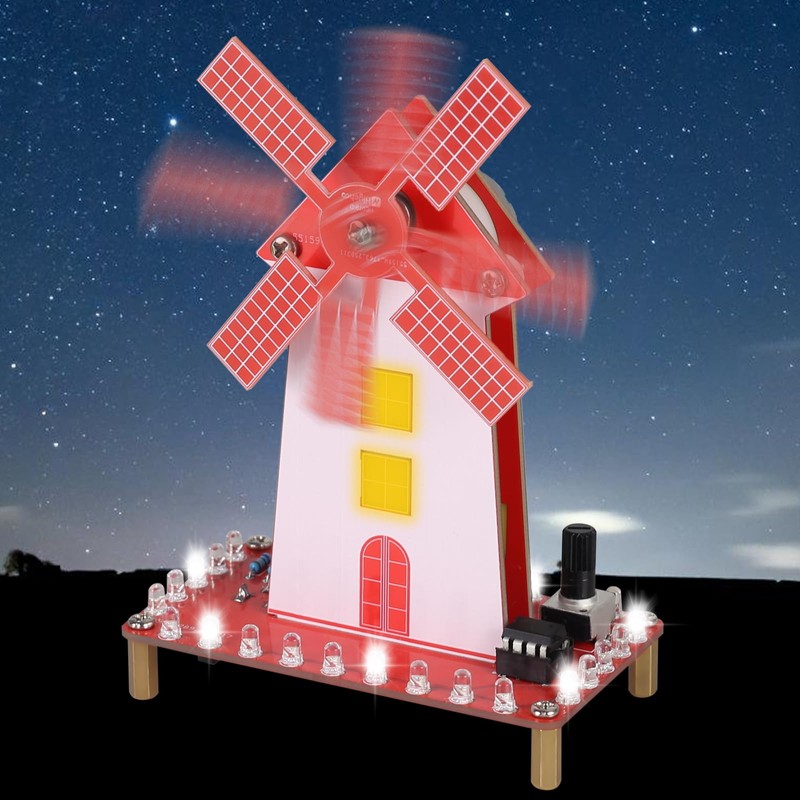 DIY Windmill Soldering Kit, ElektoLoter LED Windmill Electronic Construction Kit