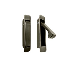 QCAA Forged Solid Brass Edge Pull, Sliding Pocket Door Pull Handle, Antique Brass, 1 Pack, Made in Taiwan