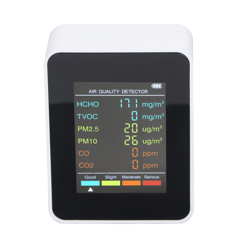 Air Quality Monitor Portable LCD Backlight Screen CO2 TVOC HCHO