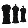 3PCS Golf Head Cover for Fairway Woods Driver Hybrids PU