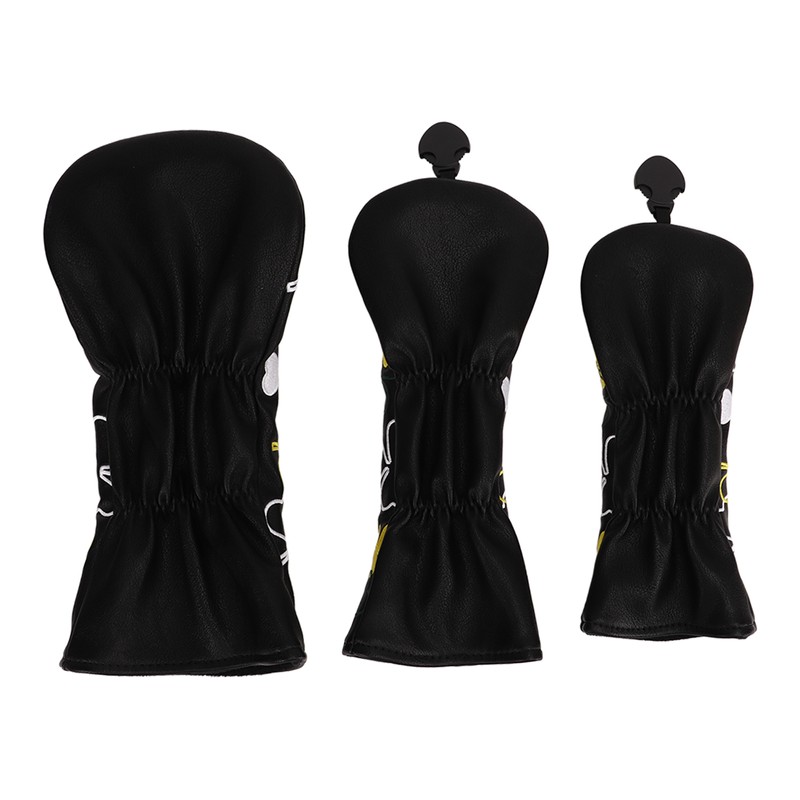 3PCS Golf Head Cover for Fairway Woods Driver Hybrids PU