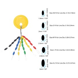 PATIKIL Fishing Rubber Bobber Beads Stoppers, 300 Pieces 6 in 1 Float Sinker Stops Oval Shape XS Size for Fishing Line, Multicolor