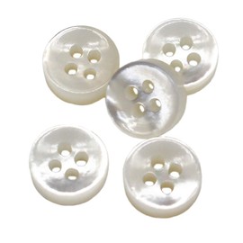 YaHoGa 20pcs 10mm Mother of Pearl Buttons White Mother of Pearl Buttons for Shirts 4mm Thick White Mop Shirt Buttons (White)
