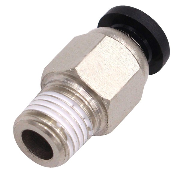 Utah Pneumatic 10 Pack Nylon & Nickel-Plated Brass Push to Connect Fittings Pc Male Straight 1/4"Od 1/4"Npt Thread Straight Connect Push Fit Fittings Tube Fittings Pneumatic Fittings (1/4od1/4npt)