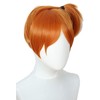 Codeven Short Wigs Halloween Costume Cosplay Party Orange Misty Wig