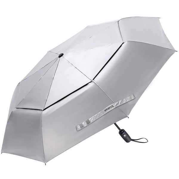 G4Free 42/46 Inch UPF 50+ UV-Schutz Taschenschirm Reiseschirm Winddicht Silberbeschichtung