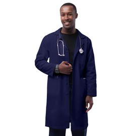 Adar Universal Mens Lab Coats - Classic 39" Lab Coat - 803 - Navy - Size 42