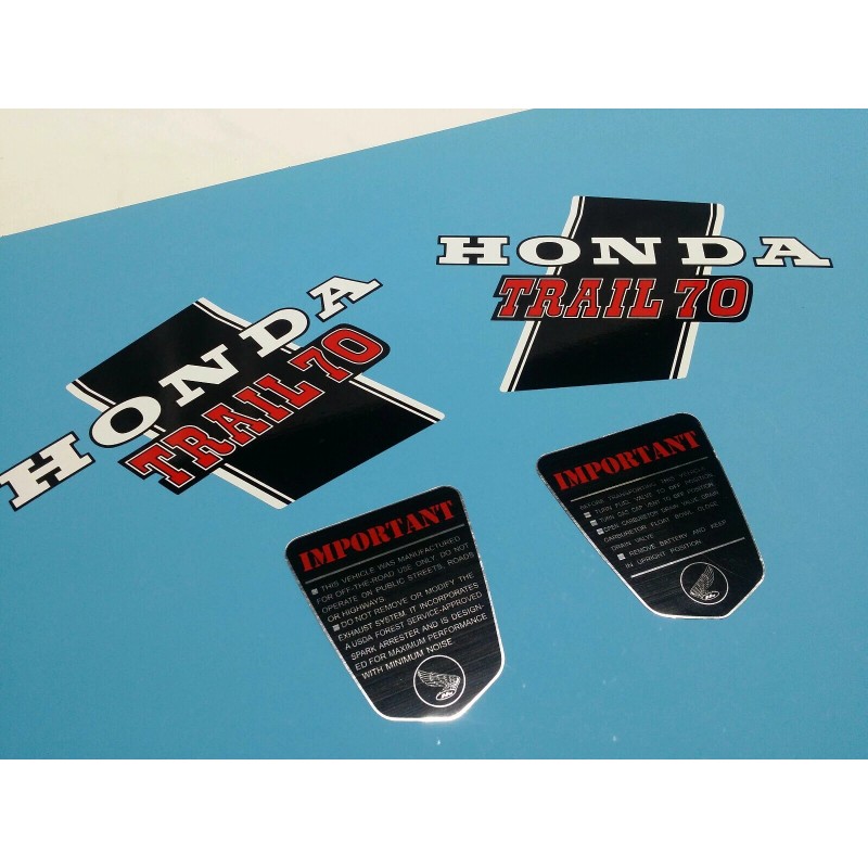 HONDA CT70 TRAIL70 1972 FRAME DECAL GRAPHIC SET (#H47)