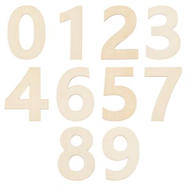 NBEADS 1 Set 0-9 Large Wood Number, Unfinished Wood Cutouts Unfinished Wood Number for Home Wall Decor DIY Crafts Painting Wedding Birthday Party Decoration