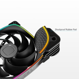 Geometric Future Squama 2503 RGB PWM Fan - 140mm - 1 Pack – Performance & Silent Balance - Dual Lighting Loop - 5V 3pin addressable RGB - 4pin PWM - Black (GEO-S2503B-14S)