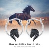 JUSTKIDSTOY Horse Earrings for Women 925 Sterling Silver Black Horse