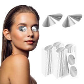 JOHUAHUA Tanning Bed Eye Protection - Eye Stickers for Tanning, UVA/UVB Protection, 100% See-Through, Strap-Free, Silver 50-Pair