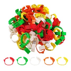 Yiqianhome 100 Pcs Adjustable Poultry Leg Bands,Chicken Leg Rings,Duck Leg Bands,5 ​​Colors Laser Engraved Clip Rings for Large Poultry Chicken,Duck,Turkey,Goose