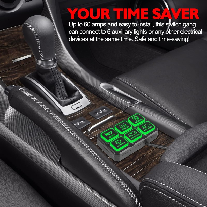 6 Gang Switch Panel, RFROAD LIGHTING Touch Panel Circuit Control