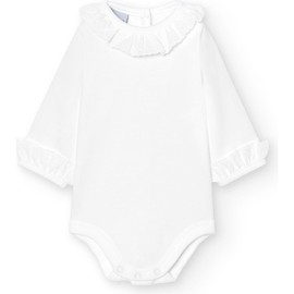 BABIDU Baby-Unisex's Body Cuello Batista Bodysuit, White, 12 Months