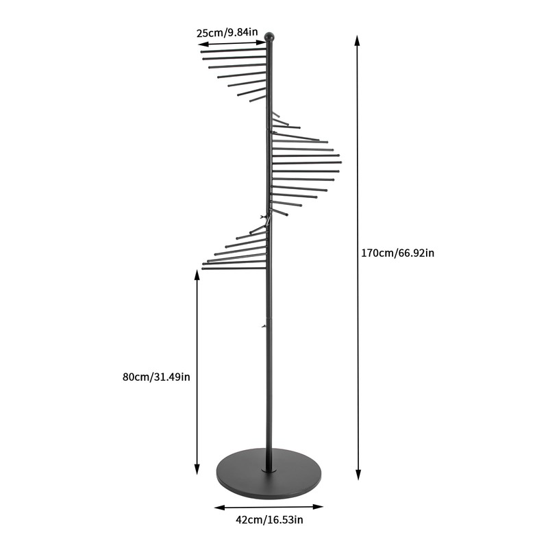 WsrrLun Scarf Display Rack 5.58ft Modern Freestanding Scarf Display Rack