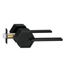 Berlin Modisch Zero Gravity Metro Series Passage Lever Door Handle Non-Locking Lever Set [for Hallway or Closet Doors] Reversible Heavy Duty – Iron Black Finish