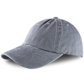 Yazikisa Men Women Baseball Cap Vintage Washed Plain Golf Hat Low Profile Distressed Dad Caps Classic Adjustable Trucker Hats Flat Bill Brim Outdoor Casual Activities Unisex Grey