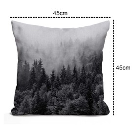 Tomda Misty Cotton Linen Cushion Cover Throw Pillow Case Home Office Decorative Square 45x45cm 18x18 Inch