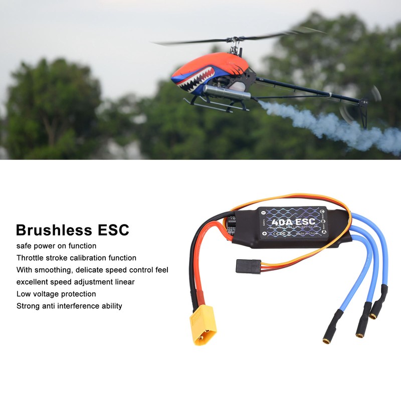 Brushless ESC 40A XT60 Plug Brushless ESC for RC Fixed