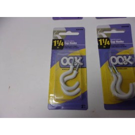 OOK 6 Pack of 2 (12 total) 534169 1 1/4" White Vinyl-Coated Steel Cup Hooks #330