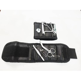 Magnetic Wristband Tool Belt, 2-Pack, Black: Mobile Workspace for Carpentry, Electrical, Handyman, Sewing, Vehicle Repairing, Computer Repair