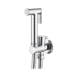 Ibergrif - Unterputz WC-Bidet Handbrause Set mit Douche und Halter, Schlauch, Kaltes Wasser, Chrom