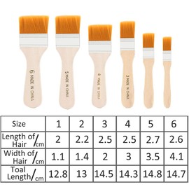 6PCS Paint Brushes Sets Professional Acrylic Paint Brushes for Art, Decorating, Watercolor, Oill, Gouache Wooden Paint Tools