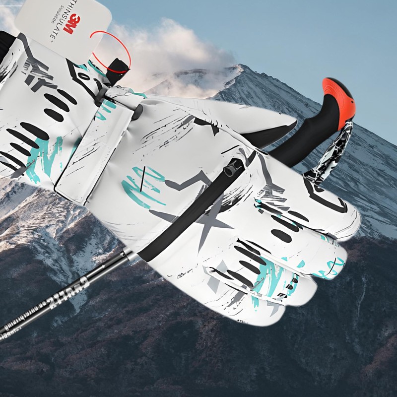 faralite Waterproof ski Gloves (M, Graffiti)