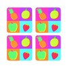 KitchenCraft Fruit Cork Backed Drinks Coasters, Set of 4, Multi-Colour