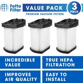 Fette Filter- XFFWV400 Hepa Replacement Filter Compatible with Shark Wandvac Power Pet Cordless Handheld Vacuum Models WV401BL WV401PK WV403BR WV410PR WV410BL Part # XFFWV400 QTY 3
