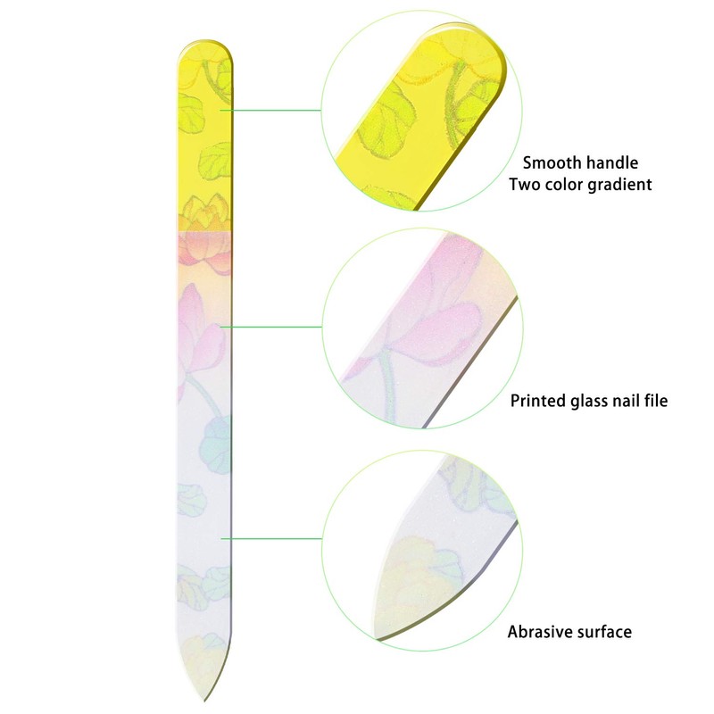 Mudder 8 Pack Glass Nail Files with Cases Double-Sided Crystal