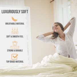 Abeero Home Twin Sheets Set - Luxury Hotel Bed Sheets - Soft Cooling Sheets with Elastic Corner Straps - Deep Pockets Microfiber Bedsheet - Bedding Sheets & Pillowcases Sets -3 PC (Twin Size, Ivory)