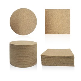 Pack of 15 Round Coasters and 15 Square Coasters, Coffee Coasters, Drink Coasters, Simple Retro Coasters, Suitable for Home, Restaurant and Office