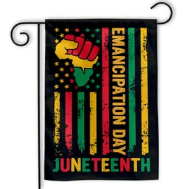 MAIANEY (12"x18") Juneteenth Garden Flags For Outside June 19th 1865 Black Freedom Day Emancipation Day African Afro American Gifts Juneteenth Decorations Outdoor House Yard Patio Porch Double Sided