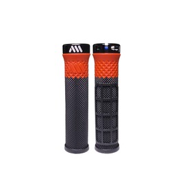 All Mountain Style Cero Grips - Bike Handlebar Grips Support Lock On Dual Pattern and Dual Density - Non Slip Hand Grip Comfortable and Ergonomic Under 3.52 oz (Black/Red)