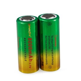Skywolfeye 2pcs Skywolfeye 26650 Battery 3.7V Rechargeable Batteries Cell