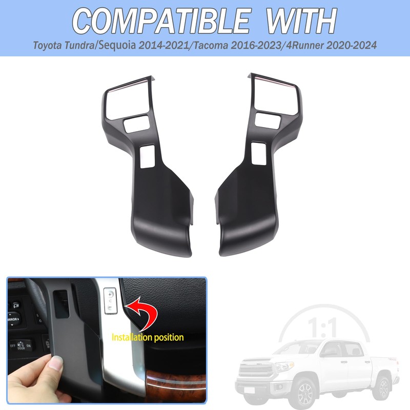Car Center Console Steering Button Panel Trim Cover Compatible with