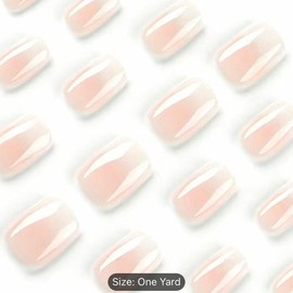 24pcs Glossy Short Square Fake Nails, Tender Pink Gradient Press On Nails, Solid Color False Nails For Women Girls Daily Wear Nail Art Nail Care Nail Polish Polish Salon Cutics Manicure Cosmetic