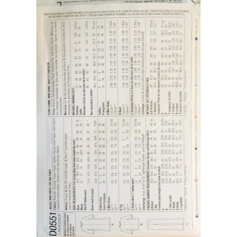 Pattern D0551 P5 Size 12-20 (Cynthia Rowley)