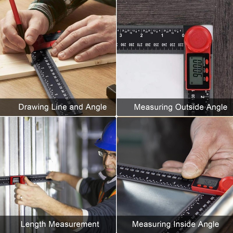 Aweohtle 2-in-1 Digital Protractor with LCD Display, Hold and Locking