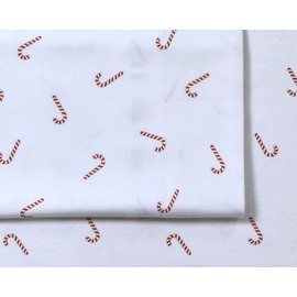 Tribeca Living Ultra-Soft Flannel Sheet Set, 170-GSM Cotton, Deep Pocket, Cozy Winter Bedding - King, Candy Cane Red