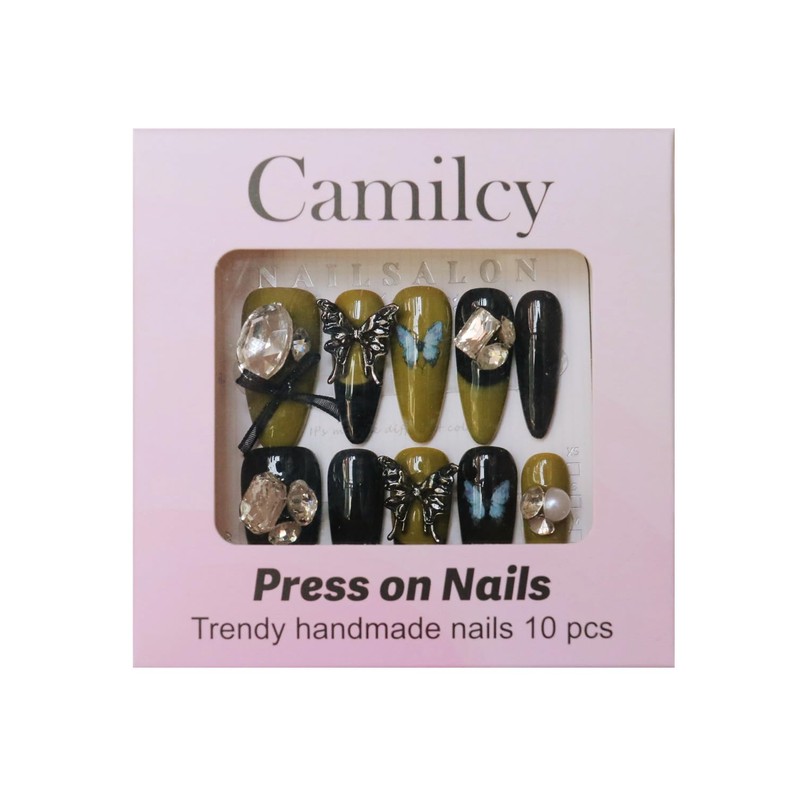 CAMILCY Press on Nails Handmade Nails Luxury Reusable Fake Nails