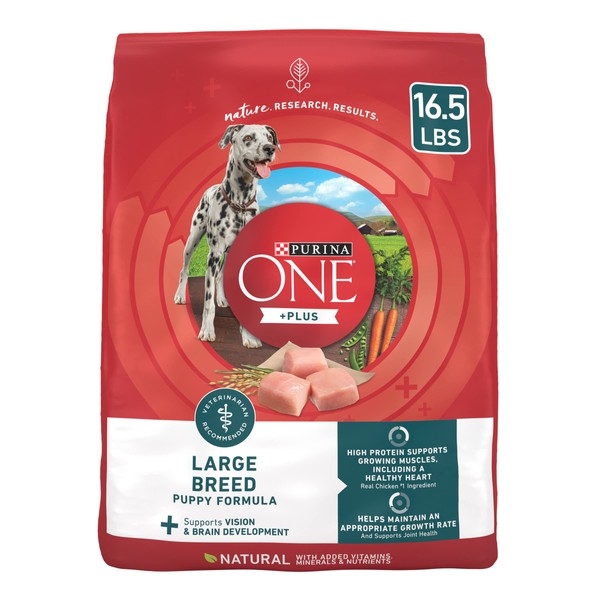 Purina ONE Natural, High Protein, Large Breed Dry Puppy Food, +Plus Large Breed Formula - 16.5 lb. Bag