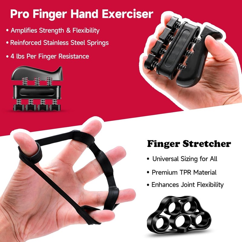 Grip Strength Trainer (7 Pack) with Counting Hand Grip Strengthener,
