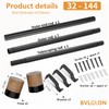 Adjustable Rustic Wood Curtain Rods for Windows 32-144 Inch,Black