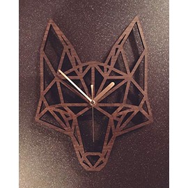 Fox Clock. Geometric Wooden Fox Head Clock. Fox Head. Perfect for fox lovers. Ideal gift for fox obsessives. Fox your friends with this gift