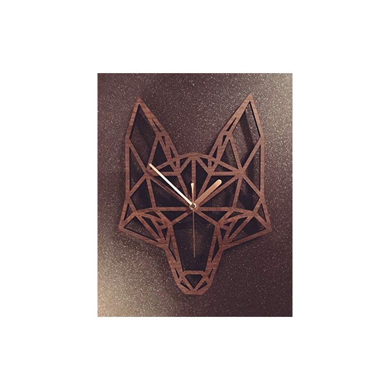 Fox Clock. Geometric Wooden Fox Head Clock. Fox Head. Perfect