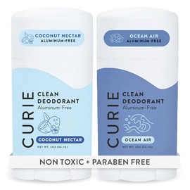 Curie Desodorante Natural Para Mujer - Néctar De Coco + Brisa Marina - Sin Aluminio, Limpio, Sostenible, Vegano, Sin Parabenos (Paquete De 2)